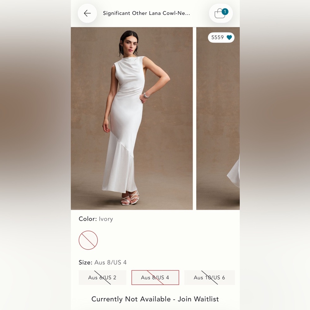Lana Ivory Cowl-Neck Wedding Dress